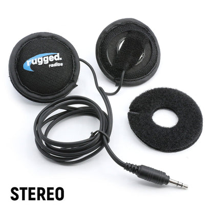 Rugged Radios Velcro Mount Helmet Speakers - Mono and Stereo