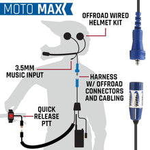 Rugged Radios MOTO MAX Complete Motorcycle Communication Kit with Heavy-Duty OFFROAD Cables