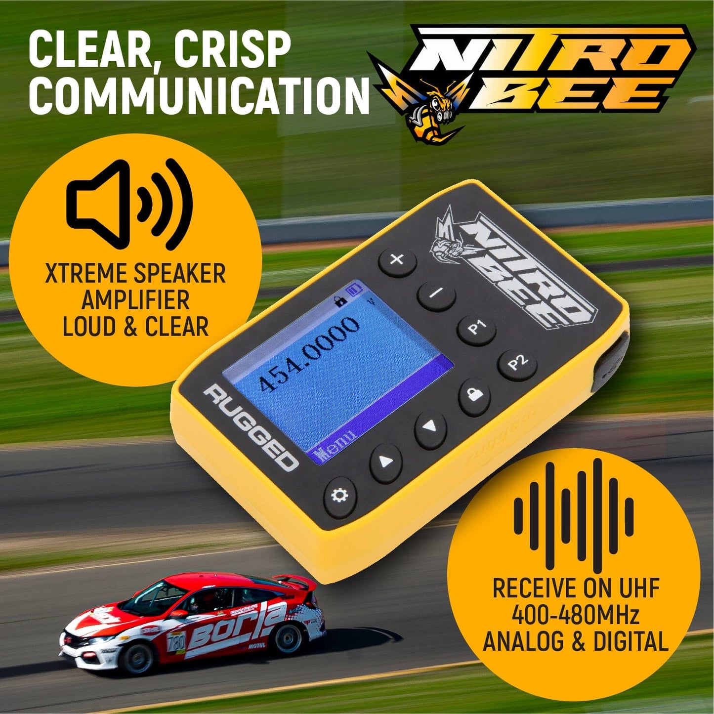 Rugged Radios Nitro Bee Xtreme UHF Race Receiver