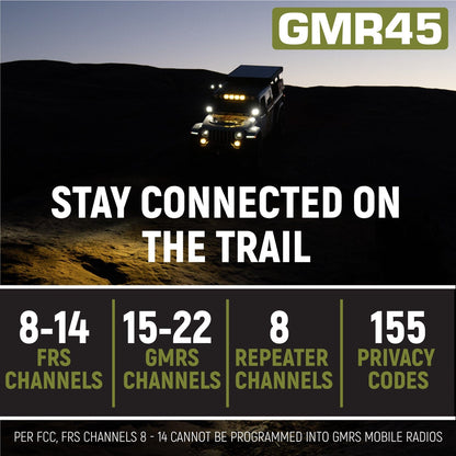Rugged Radios Radio Kit Lite - GMR45 GMRS Band Mobile Radio with Stealth Antenna