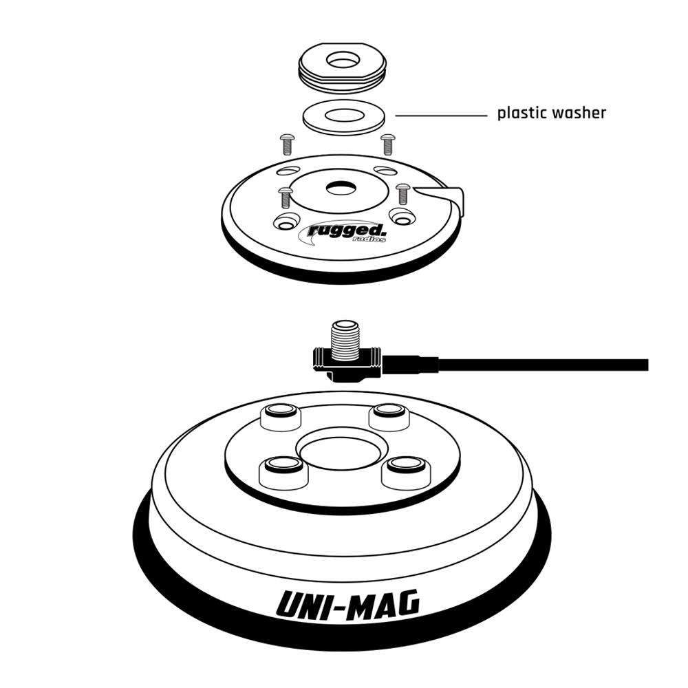 Rugged Radios UNI-MAG Universal NMO or Magnetic Antenna Mount